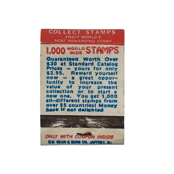 John F. Kennedy Rare White Base Matchbook Match Cover 1,000 Stamps Kenmore Stamp - Picture 2 of 6